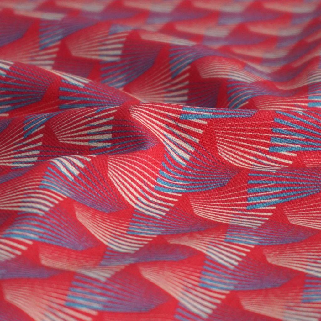 Dekostoff Canvas Fächermuster pink türkis